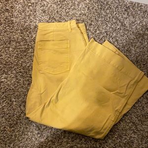 Gap Yellow Wide Leg Cropped Pants